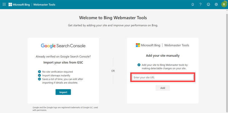 Bing Webmaster singup step four