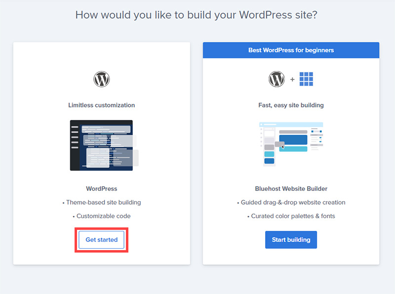 Bluehost sign up with WordPress step eleven