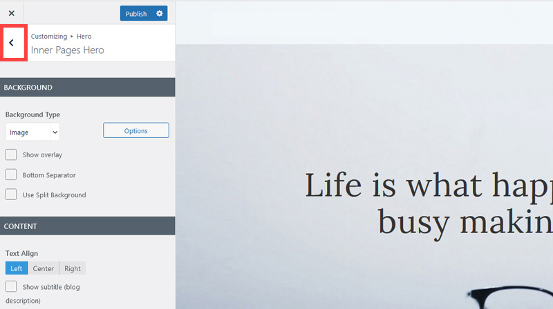 Bluehost wordpress header customization step nine