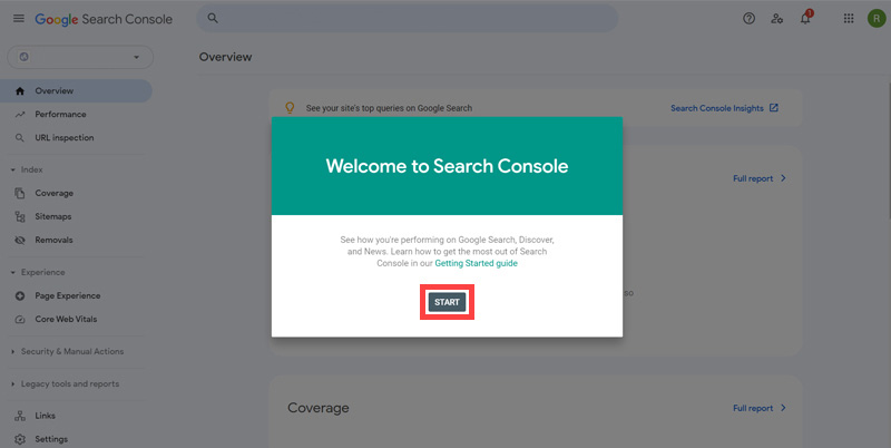 Google Search console step three