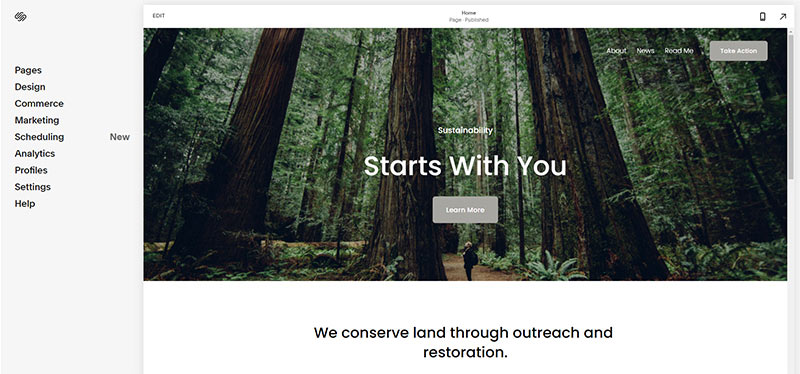 SquareSpace header setup step one